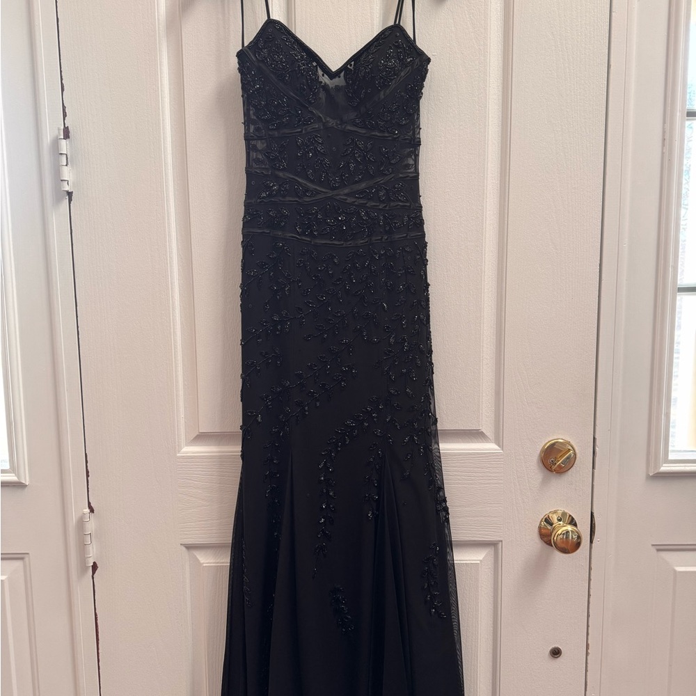 Sean Collection Prom dress, black, beads and sequins